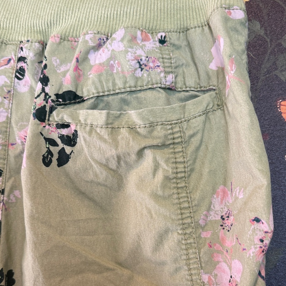 FP Movement by Free People Light Olive Floral Cargo Joggers - Picture 7 of 7
